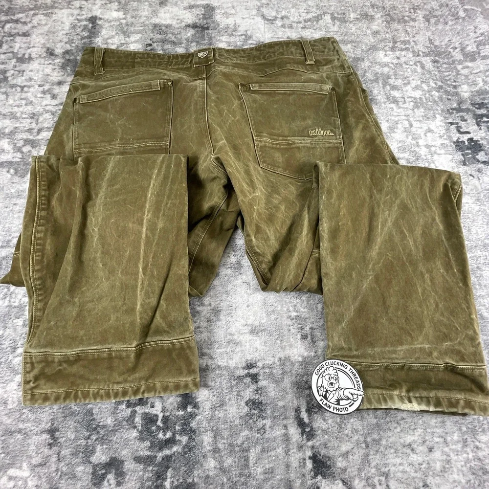 Kuhl Mens 40x32 Ryder Pants Khaki Patina Dye Distressed Outdoor Hiking Workwear - Picture 14 of 16